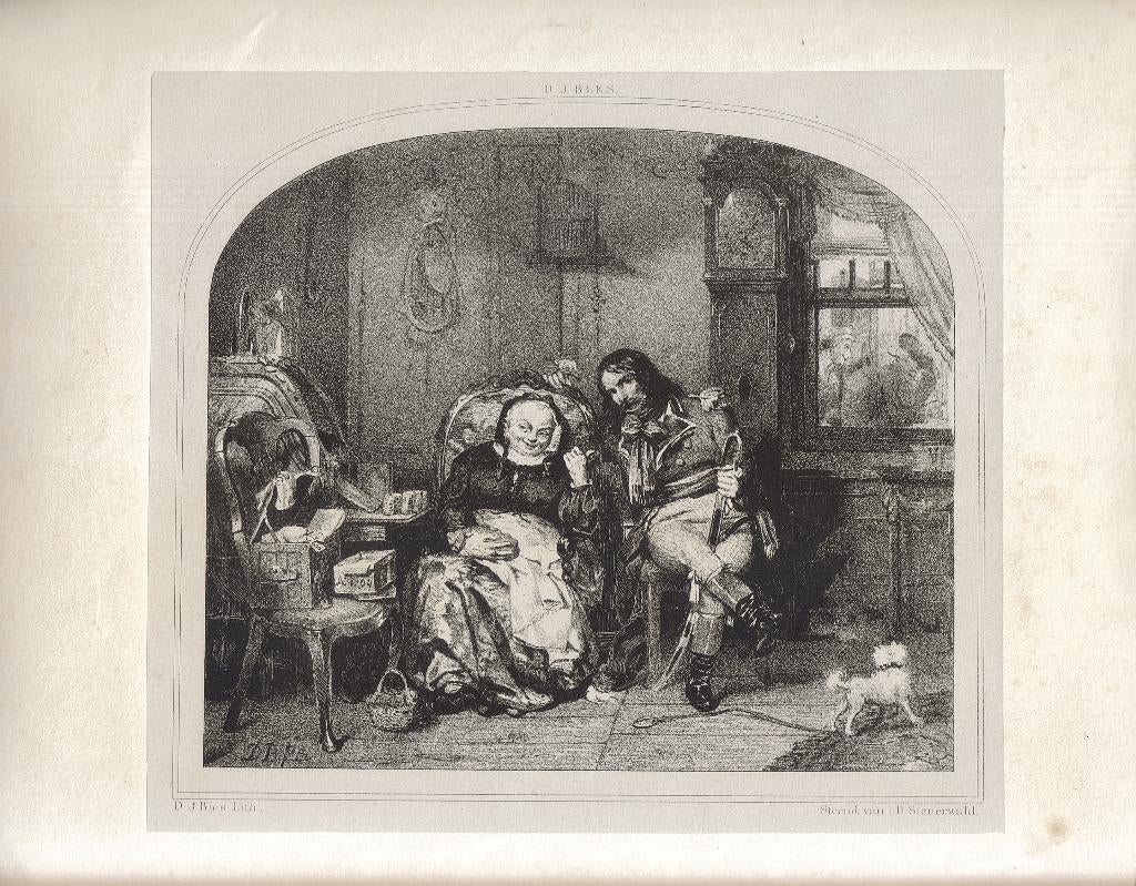 David Bles litho "Om en Wille van het Smeer", 1844, Ophalen