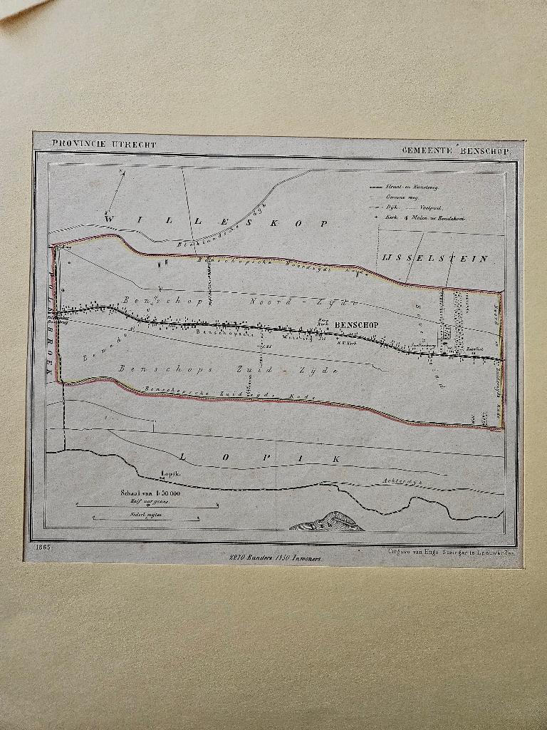 plattegrond 1800. benschop., Ophalen of Verzenden, 1800 tot 2000, Nederland, Landkaart
