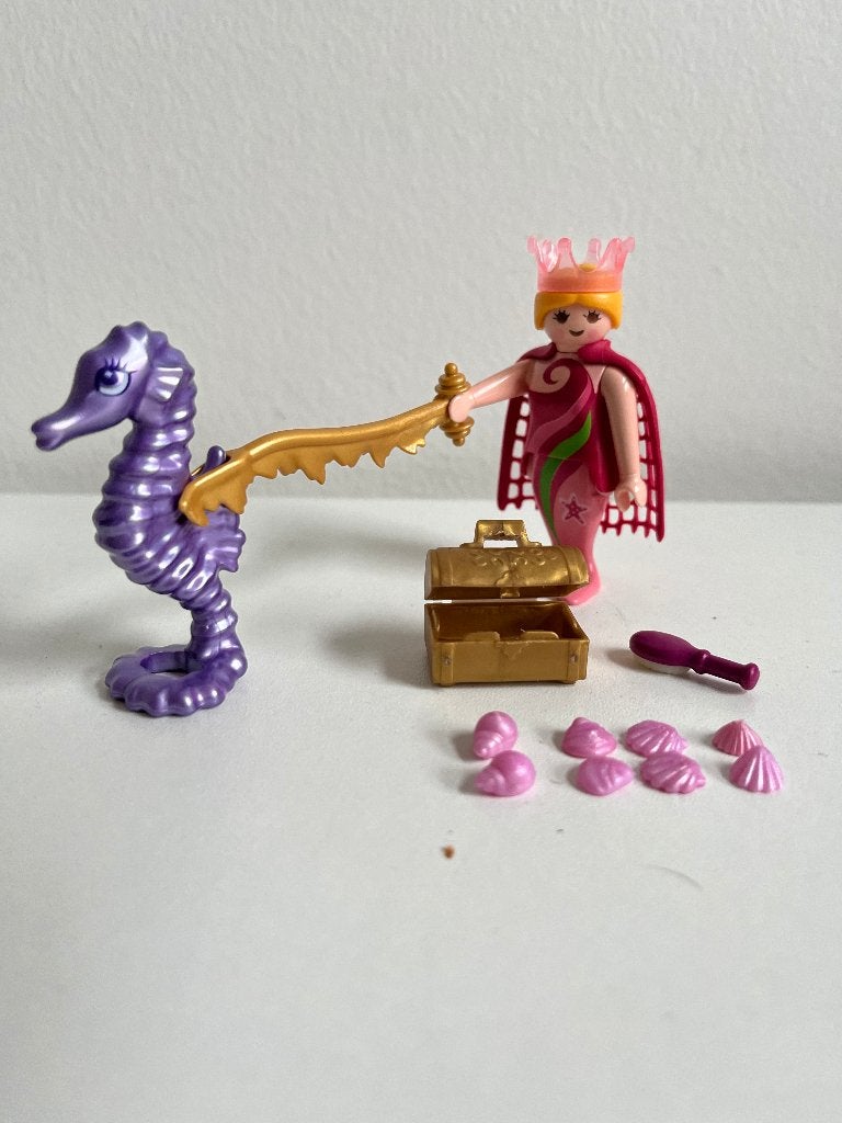 Playmobil Zeemeermin met zeepaardje en schatkist, Complete set, Fantasy, Ophalen of Verzenden, Zo goed als nieuw