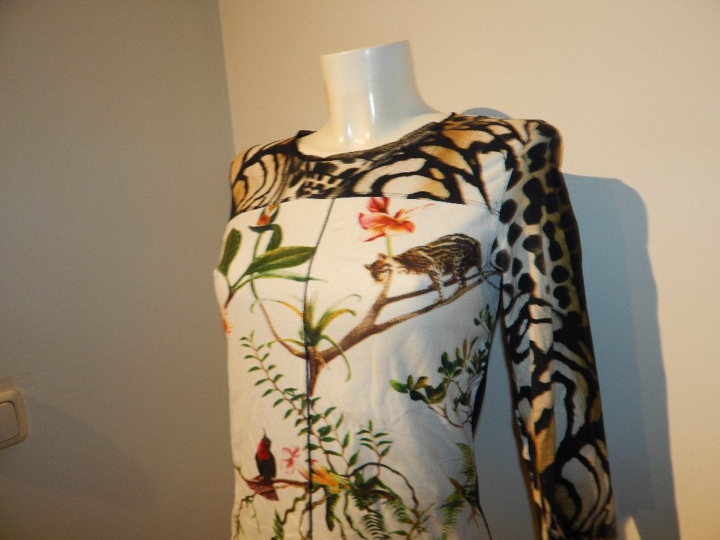 Marccain vintage shirt bloemen dieren animal print n3, Maat 38/40 (M), Lange mouw, Gedragen, Marccain