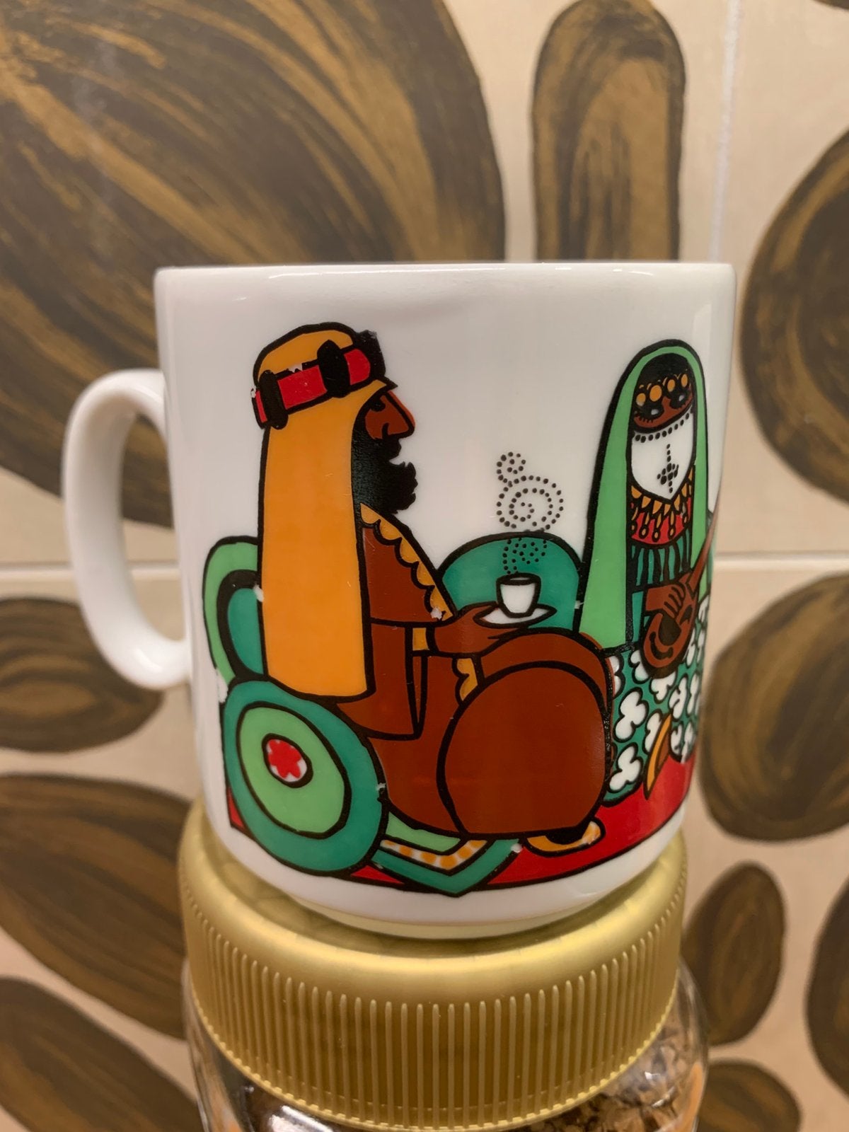Vintage Van Nelle bekers 1001 Nacht Arabische, Ophalen of Verzenden, Zo goed als nieuw, Overige stijlen, Kop(pen) en/of Schotel(s)