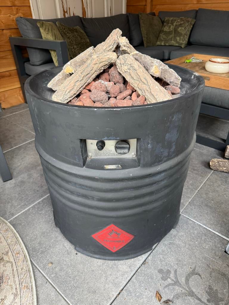 Gasgestookte vuurhaard / buitenhaard, Tuin en Terras, Ophalen, Gebruikt