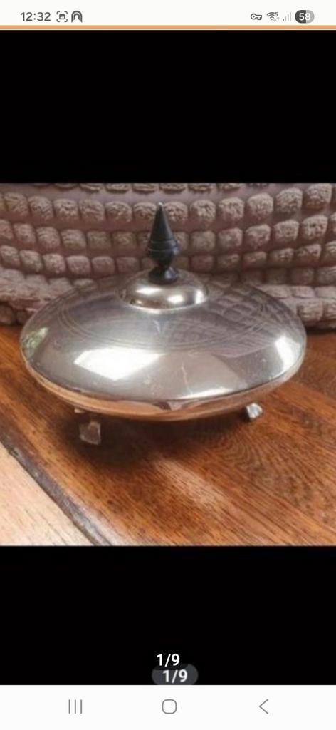 Mooie ijzeren bonboniere/metalen bon bon schaal, Ophalen of Verzenden