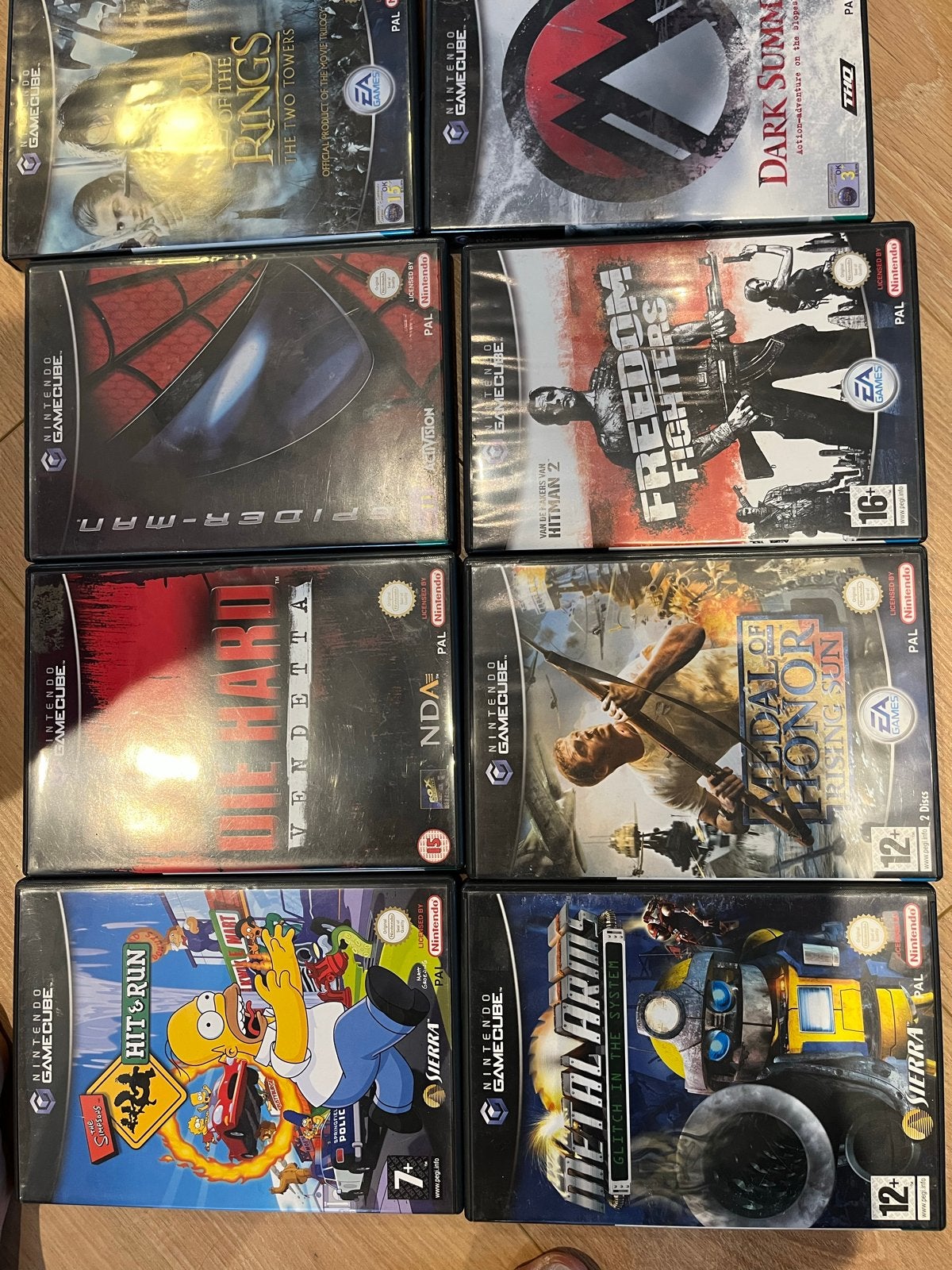 8 GameCube games: Spider-Man, The Simpsons Hit & Run en meer, Avontuur en Actie, Gebruikt, 1 speler, Eén computer