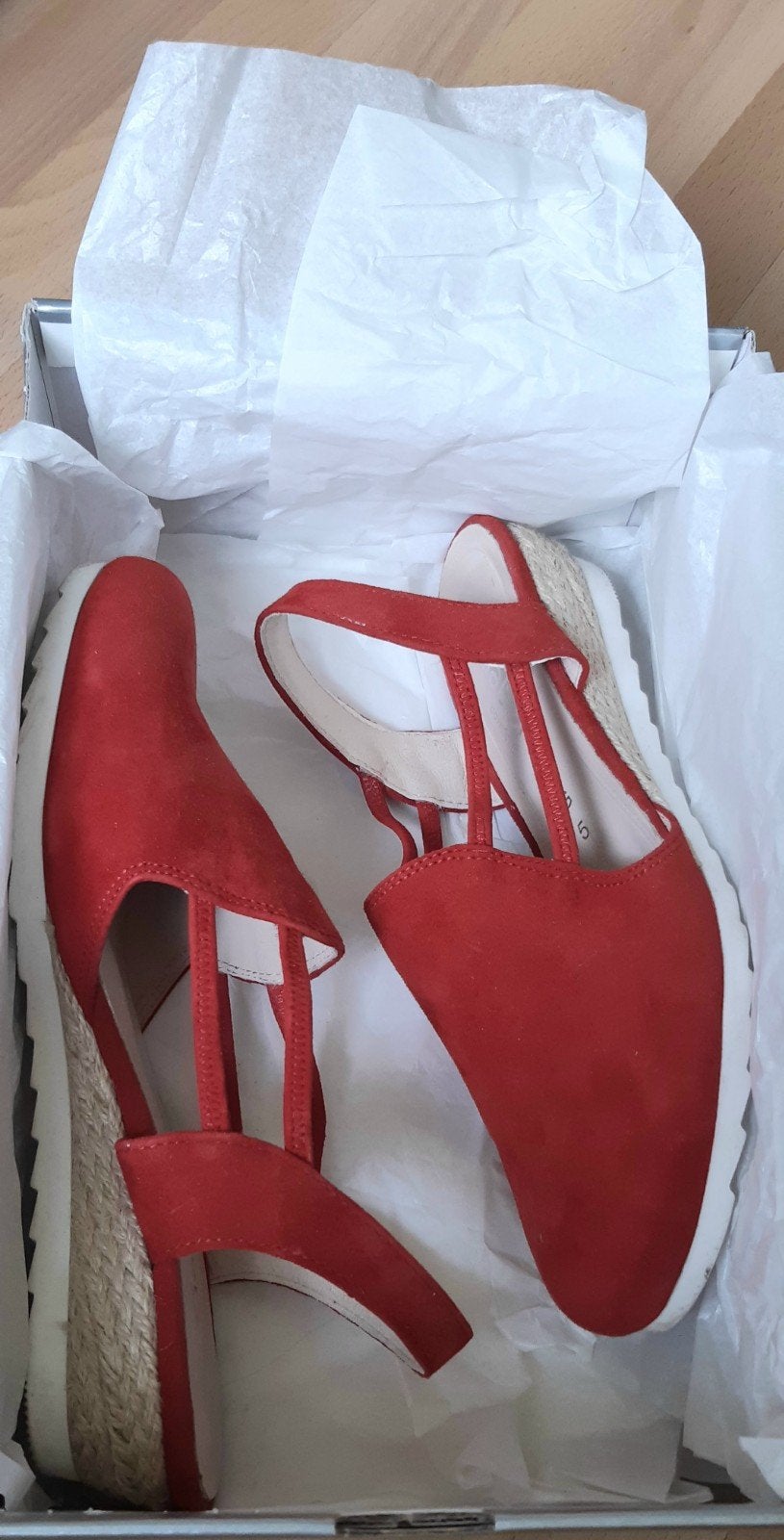 Gabor slingback suède rood 38 sandaal. Nieuw., Verzenden, Gabor, Nieuw, Sandalen of Muiltjes