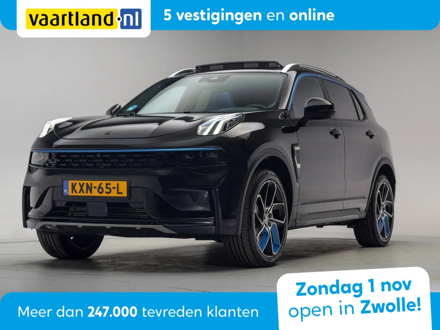 Lynk & Co 01 1.5 PHEV MY23 6,6kW Zwart [ SOH 96% | Zwarte he, Auto's, Automaat, Zwart, Bedrijf, Verwarmde buitenspiegels
