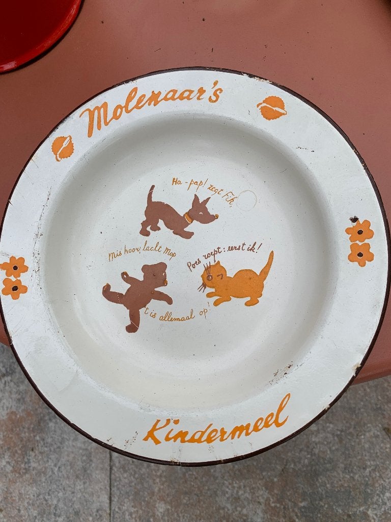 Vintage Molenaarskindermeel bordje, Verzenden