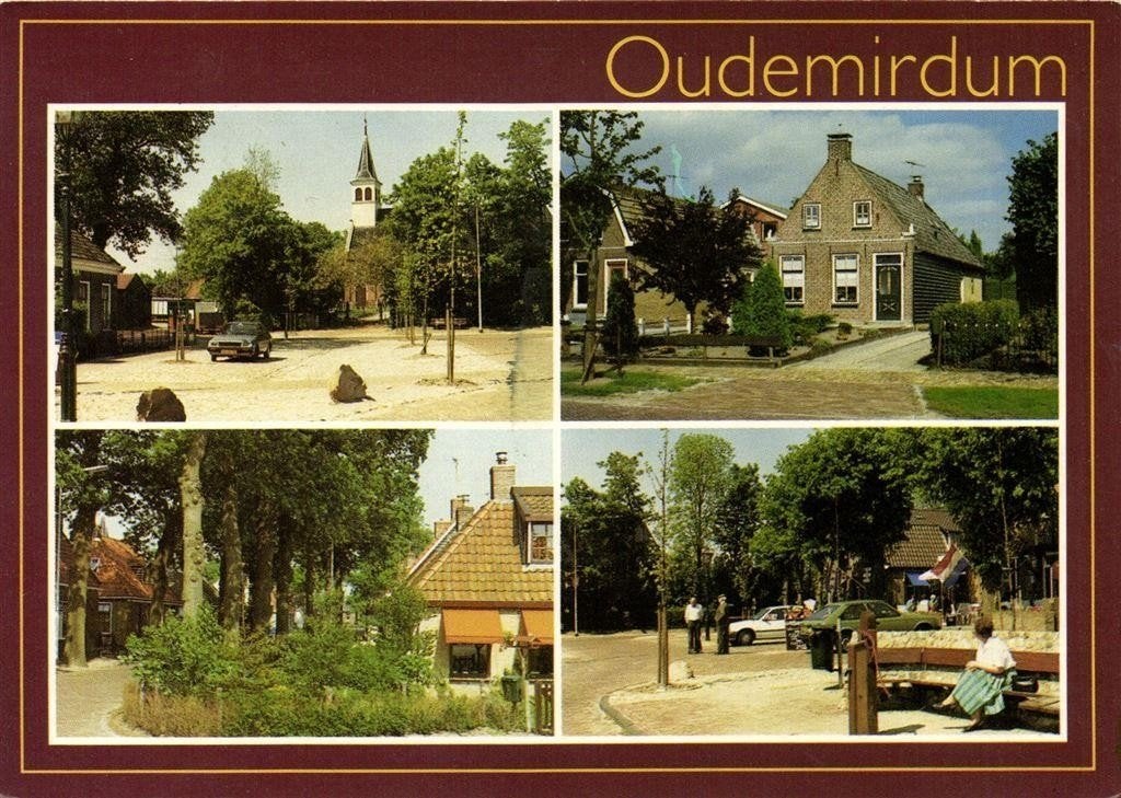 Oudemirdum - 4 afb. dorp - 1992 gelopen, Verzamelen, Ophalen of Verzenden, 1980 tot heden, Gelopen, Friesland