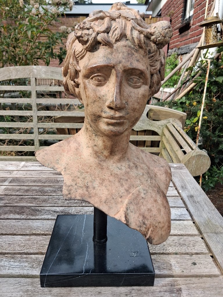 Grote bronzen buste 'De Romeinse Keizer' - 45 cm hoog, Antiek en Kunst, Buste, Gepatineerd, Ophalen of Verzenden, Brons