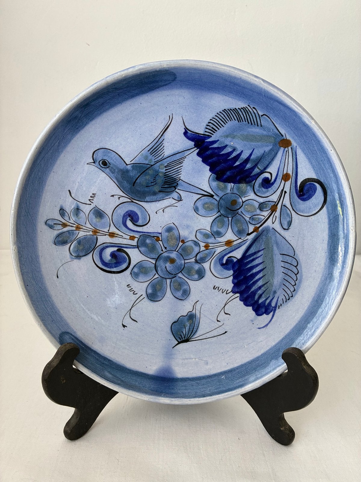 Decoratieve Mexicaanse bord met vogel en bloemen, Ophalen of Verzenden