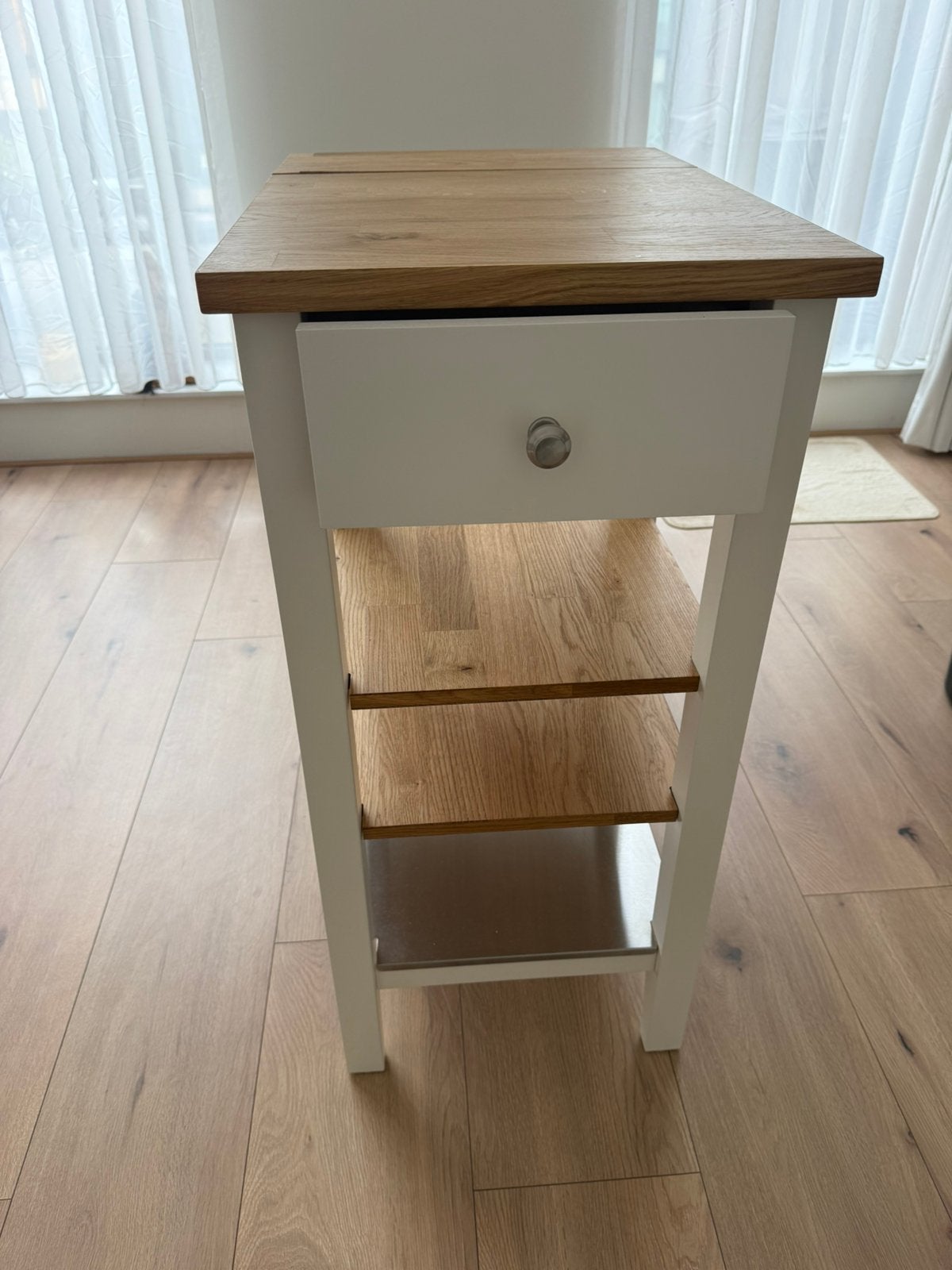 Te koop Ikea witte keuken trolly voor €25,-, Ophalen, Zo goed als nieuw, Minder dan 45 cm