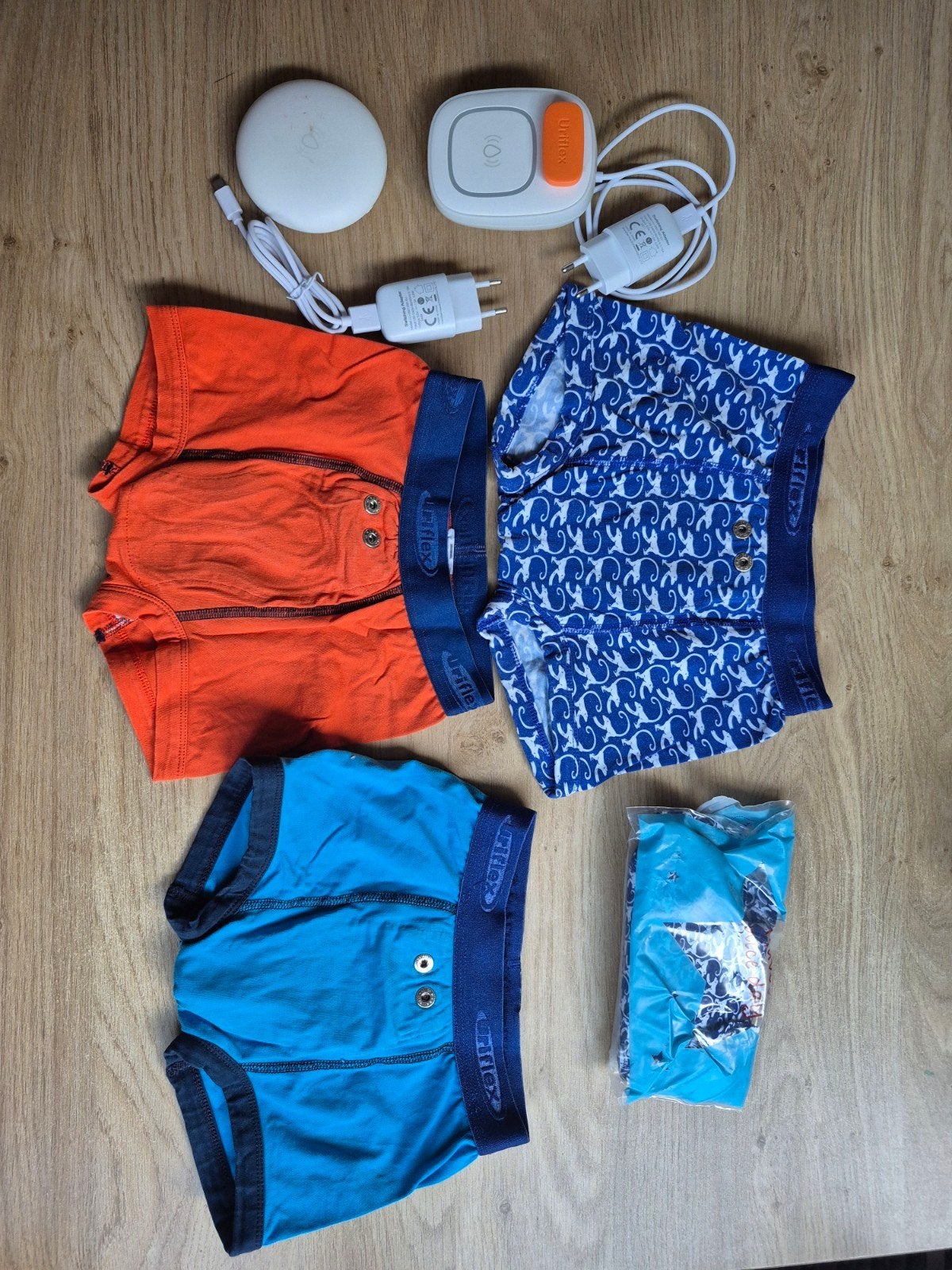 Uriflex plaswekker met 3 boxershorts nieuw staat, Ophalen of Verzenden, Gebruikt, Uriflex, Jongen