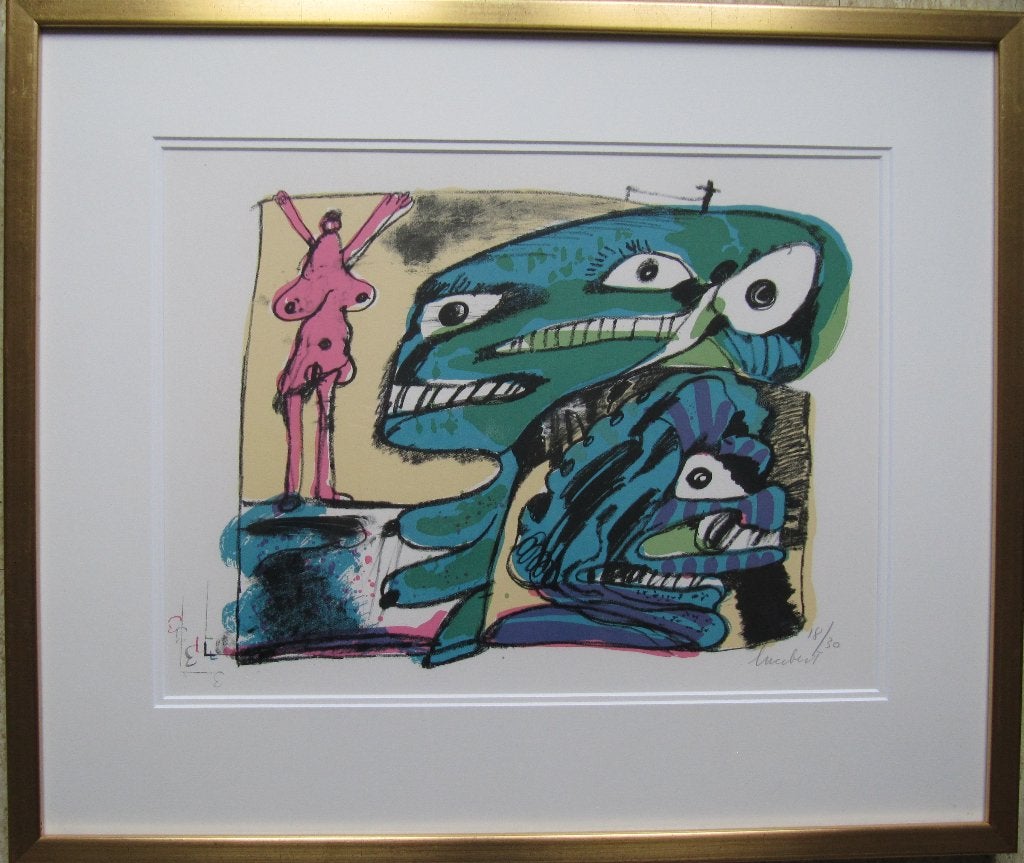antiek en kunst, Antiek en Kunst, Kunst | Schilderijen | Modern, Ophalen, Papier/karton, Overige technieken, Overig onderwerp