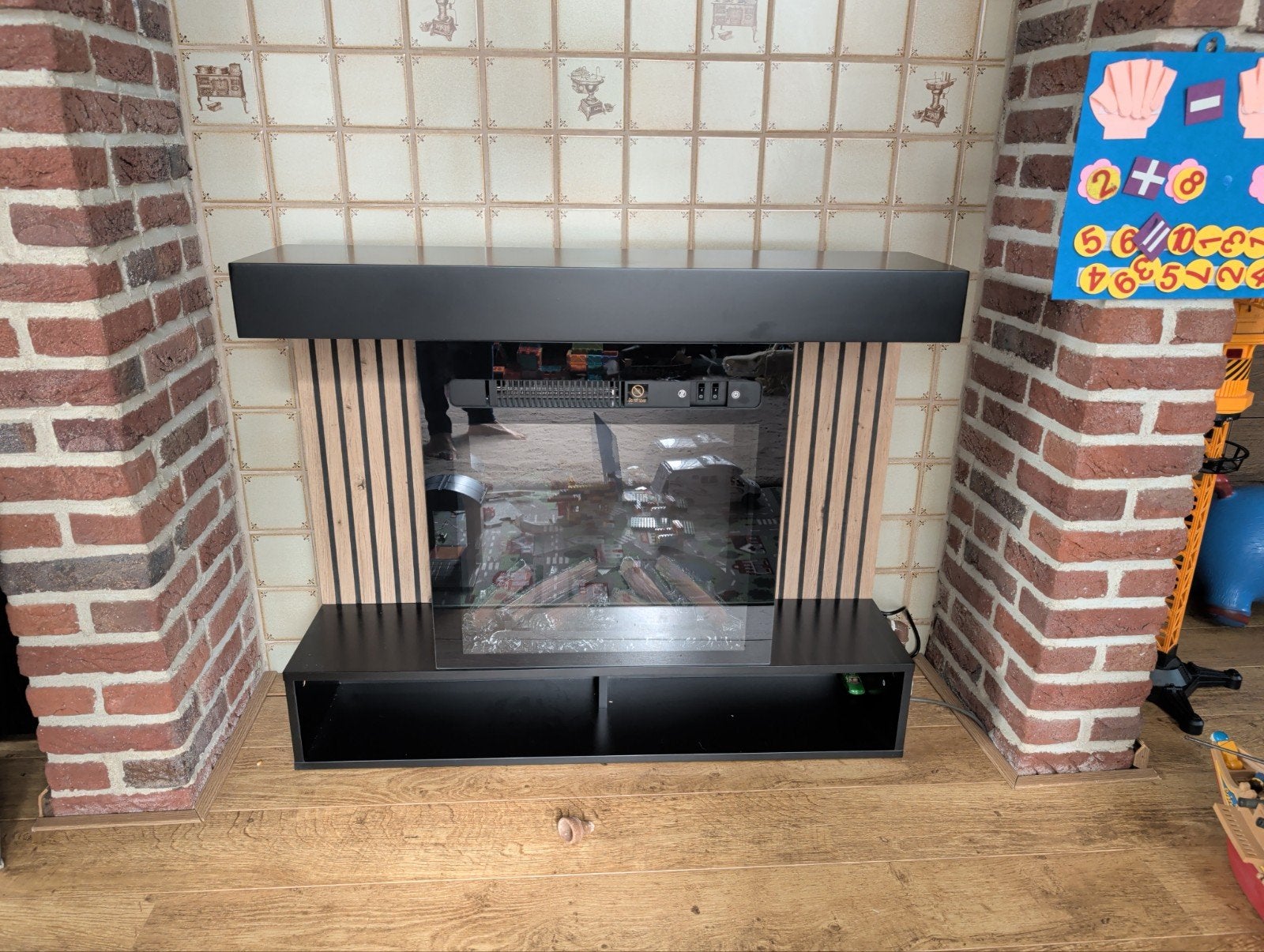 Elektrische Sfeerhaard - 80x100x25 cm, Ophalen, Zwart, Zo goed als nieuw, Metaal