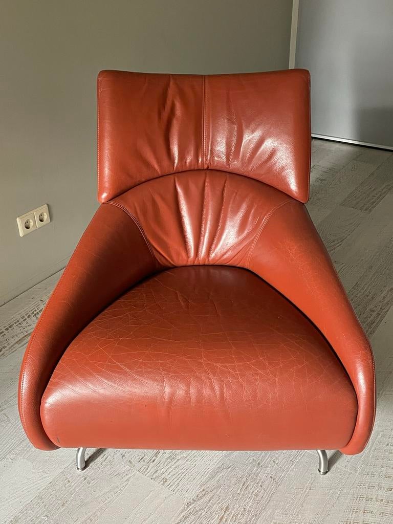 Leolux Solymi fauteuil - Iconisch design van Jan Armgardt, Ophalen, Gebruikt, Leer, 75 tot 100 cm