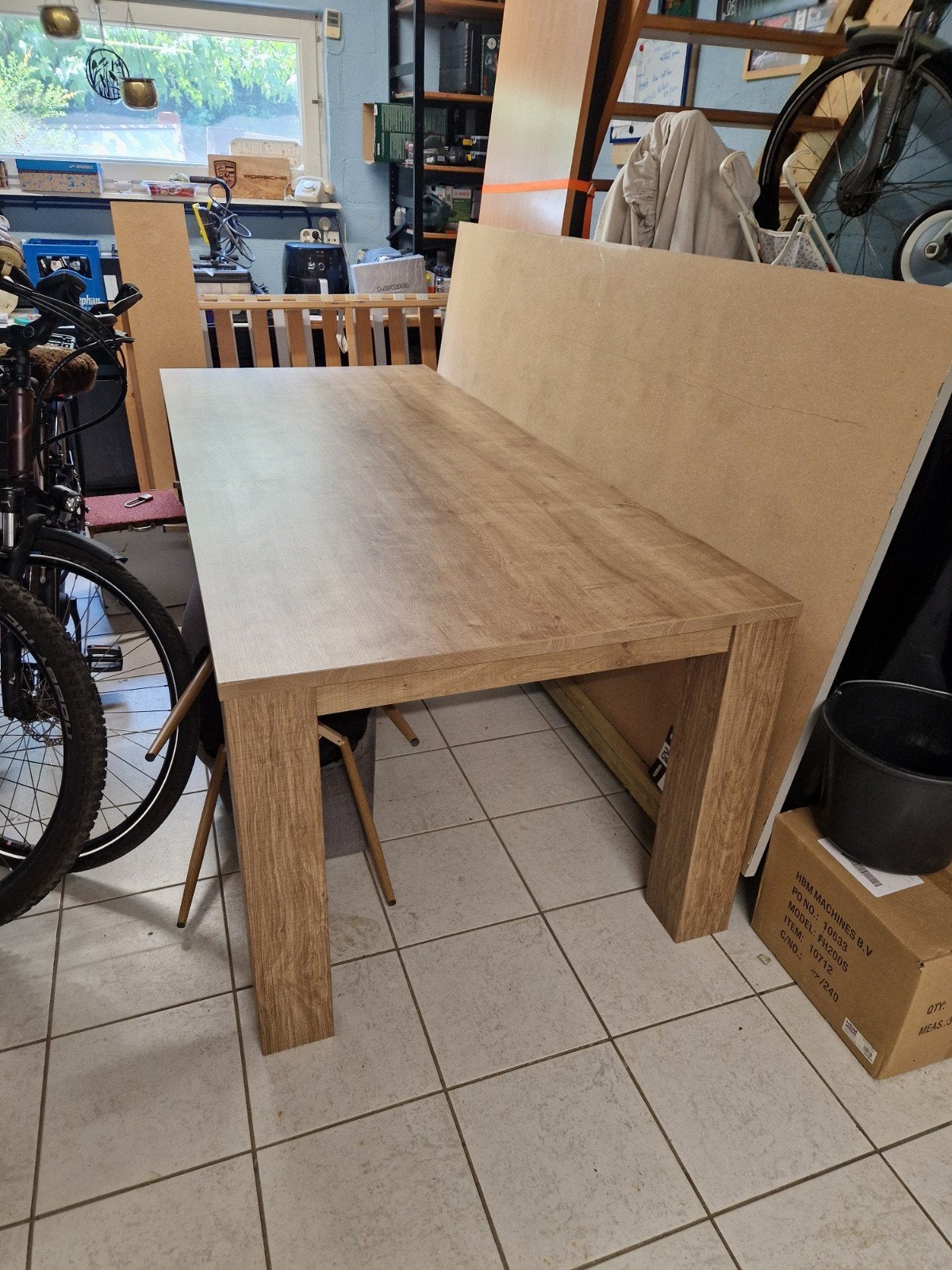 Houten eettafel, Huis en Inrichting, Complete eetkamers, Ophalen, Gebruikt, 4 tot 6 stoelen