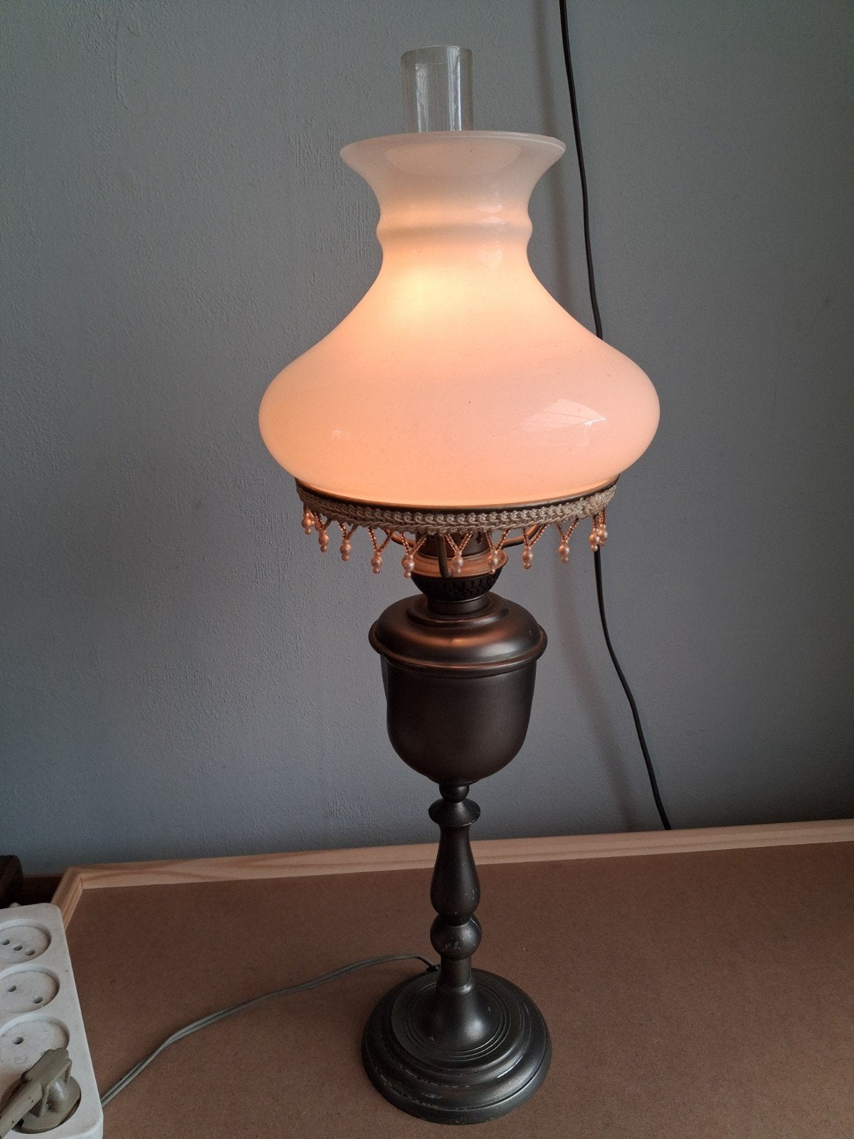lamp van tin  meer  60 jaar  oud, Antiek en Kunst, Ophalen