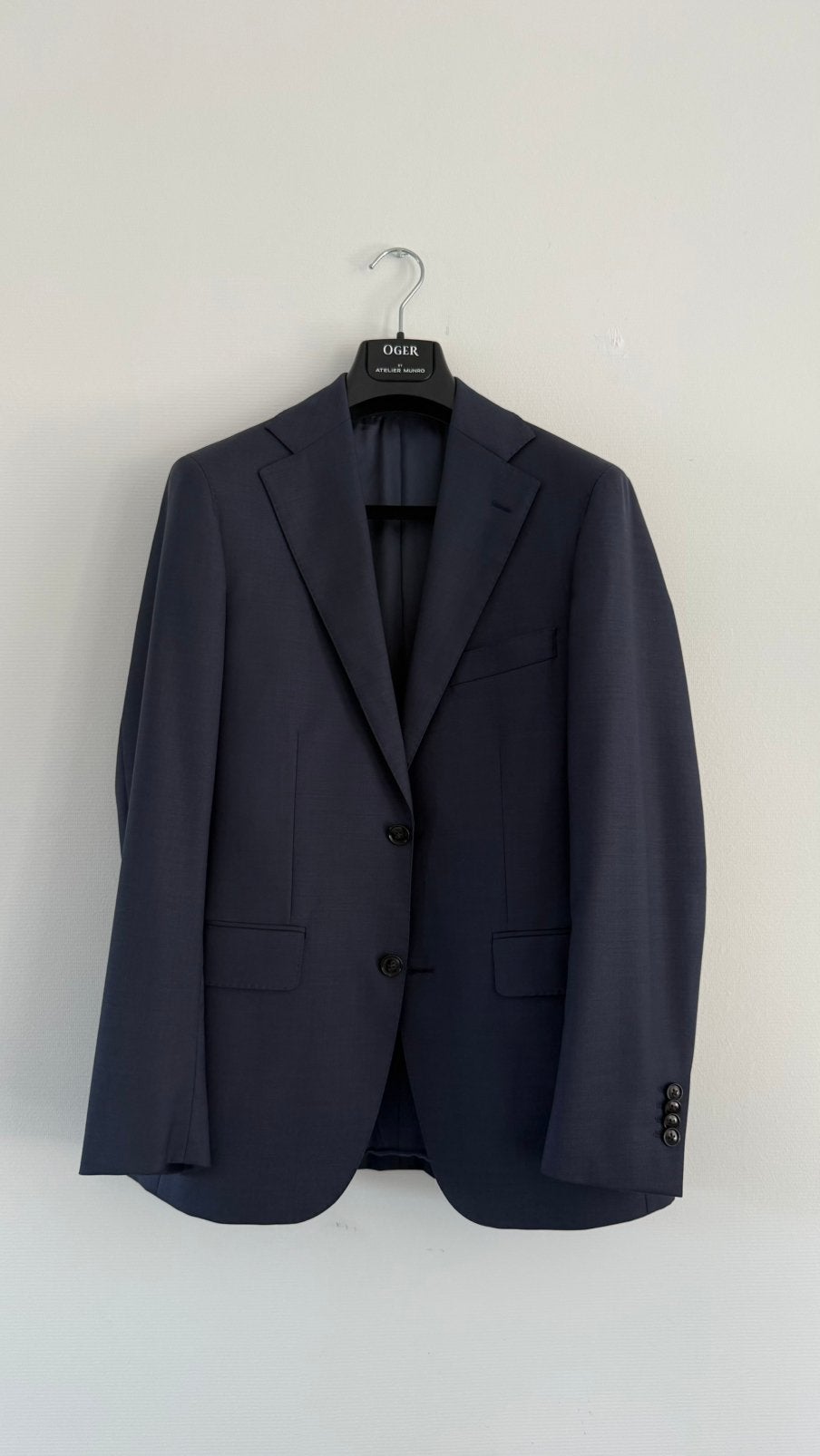 Donkerblauw / marine blauw pak Oger wol, Ophalen of Verzenden, Zo goed als nieuw, Maat 46 (S) of kleiner, Blauw