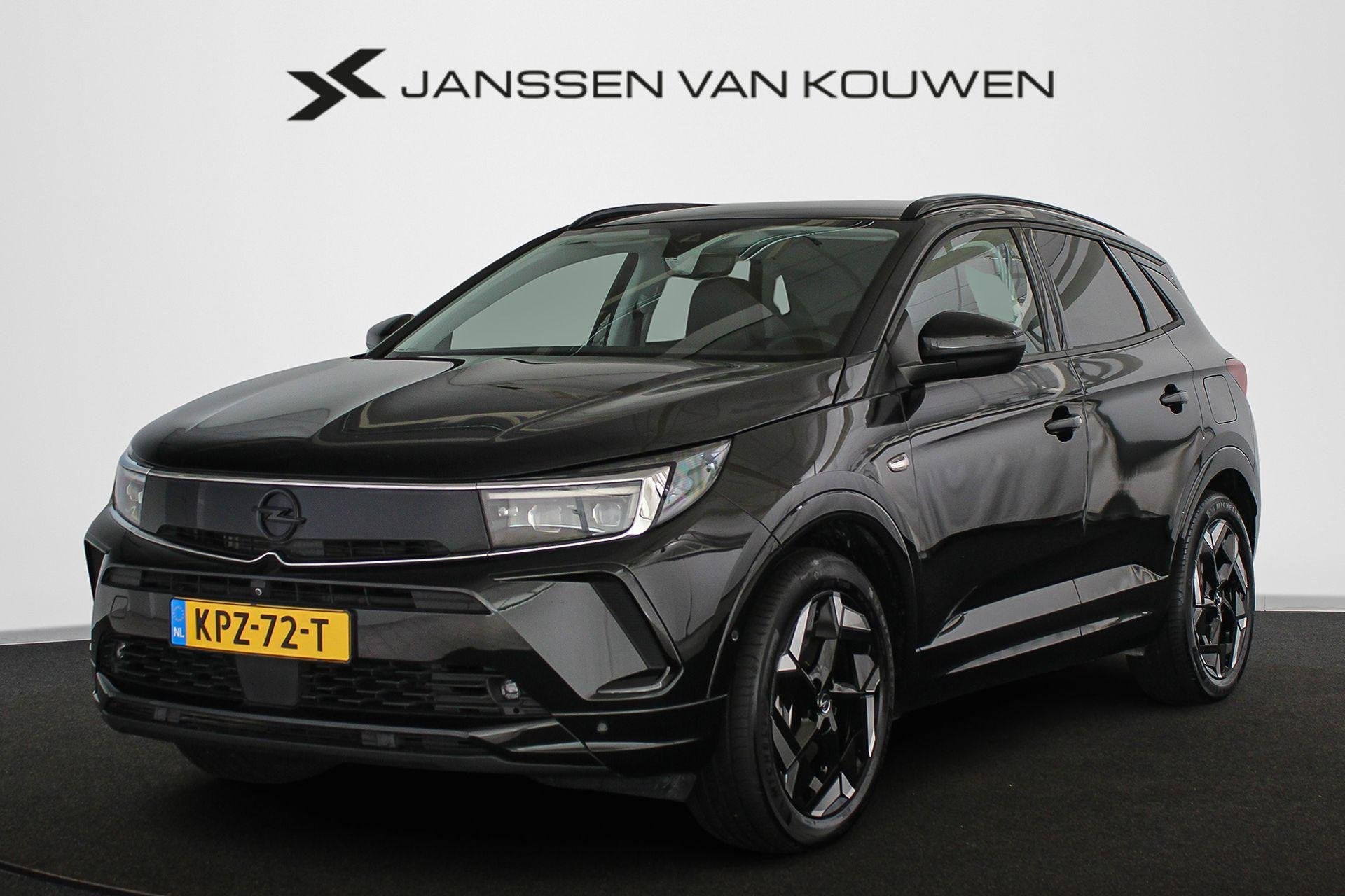 Opel Grandland 1.6 Turbo Plug-In Hybrid 4x4 GSe Stoel-Stuurv, Auto's, 4 cilinders, Leder en Stof, Zwart, Bedrijf