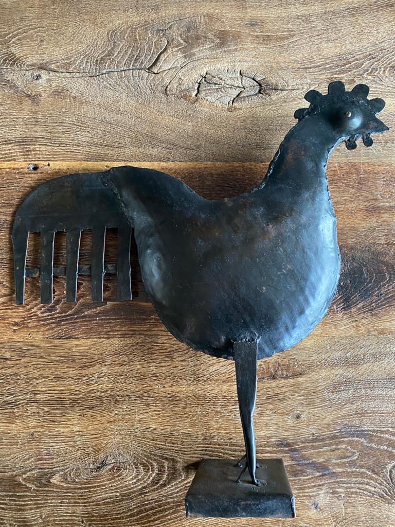 Vintage - IJzeren haan/kip!, Vintage, Zwart, Ophalen of Verzenden, Zo goed als nieuw