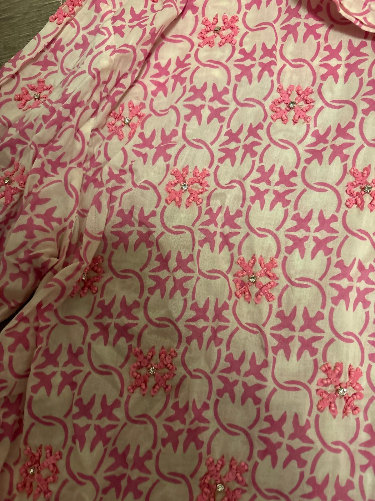 PINKO blouse maat 40 - Roze met patroon, Ophalen of Verzenden, Gedragen, Maat 38/40 (M), Roze