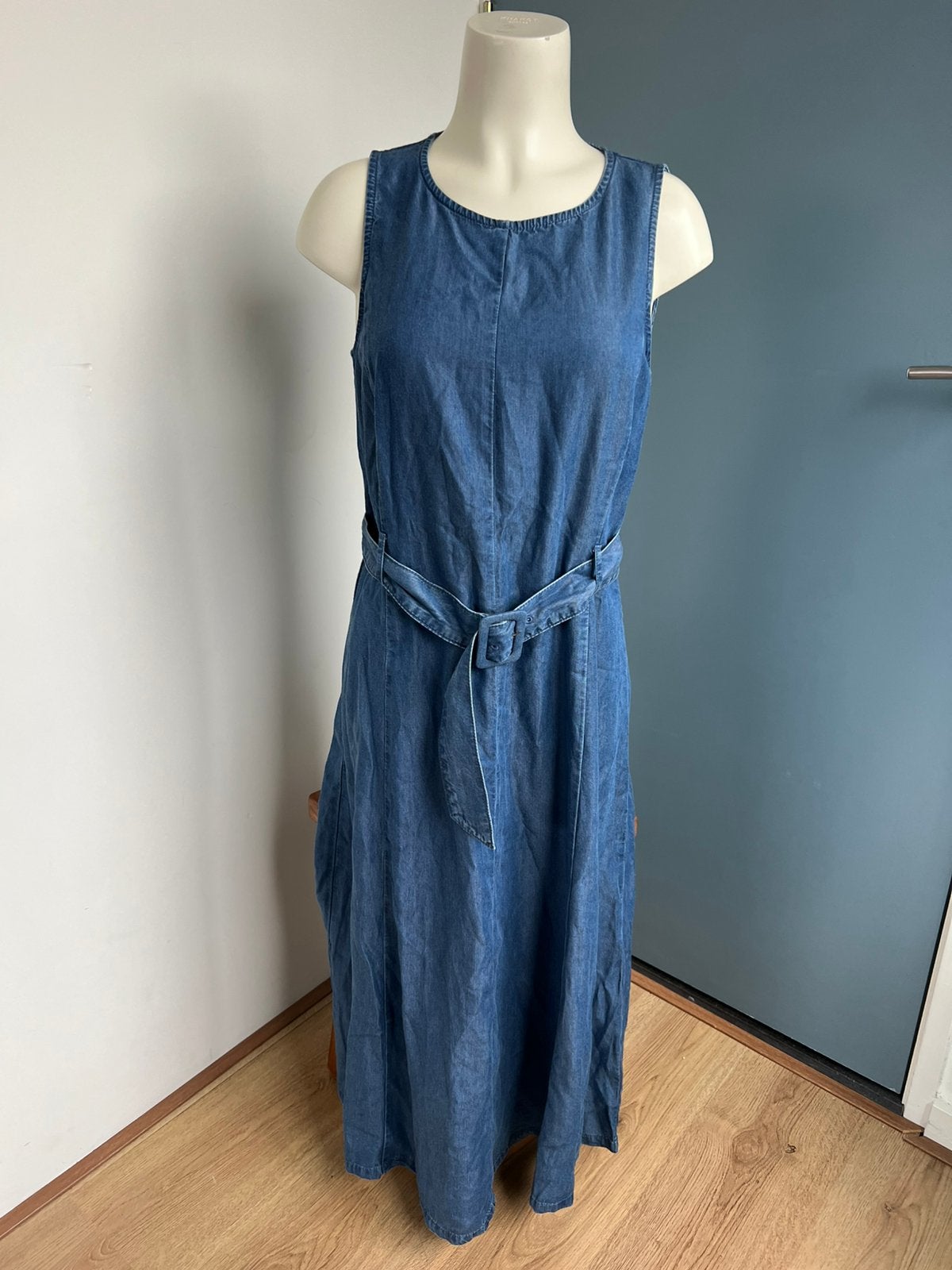 Esprit lange maxi jurk blauw denim 40 lyocell, Maat 38/40 (M), Blauw, Ophalen of Verzenden, Zo goed als nieuw