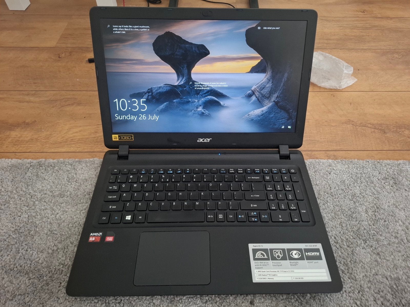 Acer Aspire Laptop - AMD A8, 8GB RAM, 256GB SSD, Met videokaart, 8 GB, Ophalen of Verzenden, HDD