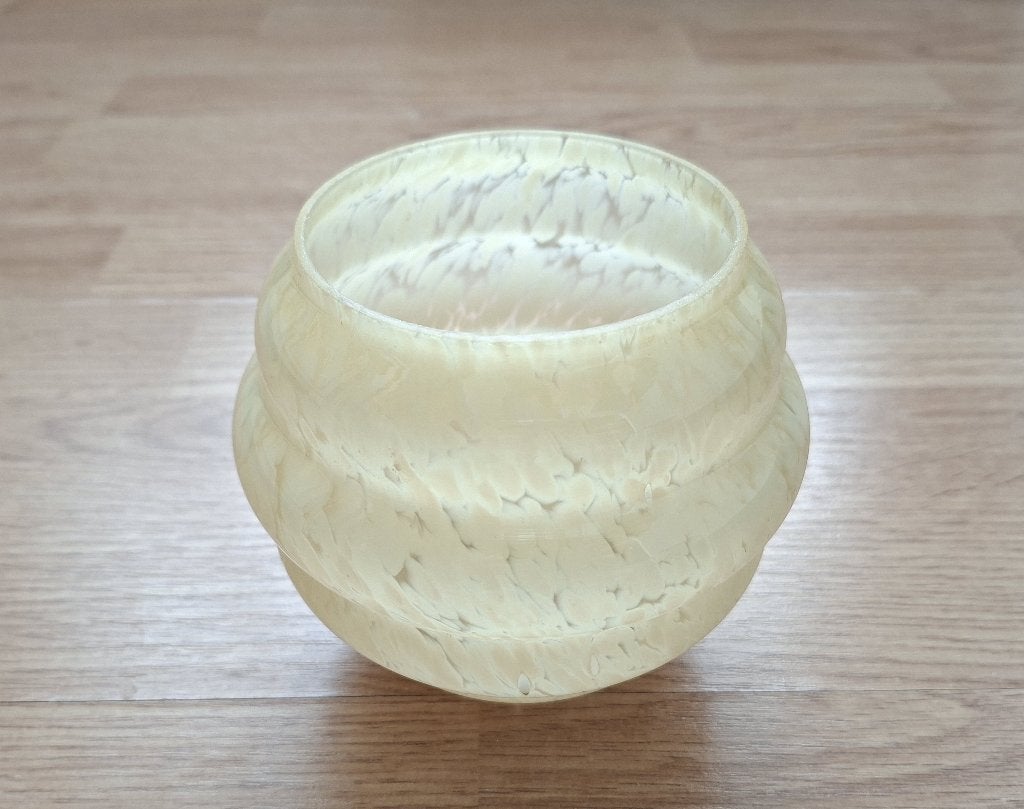 Vintage Art Deco lampenkap - gewolkt / gemarmerd glas, Hanglamp, Rond, Ophalen of Verzenden, Zo goed als nieuw