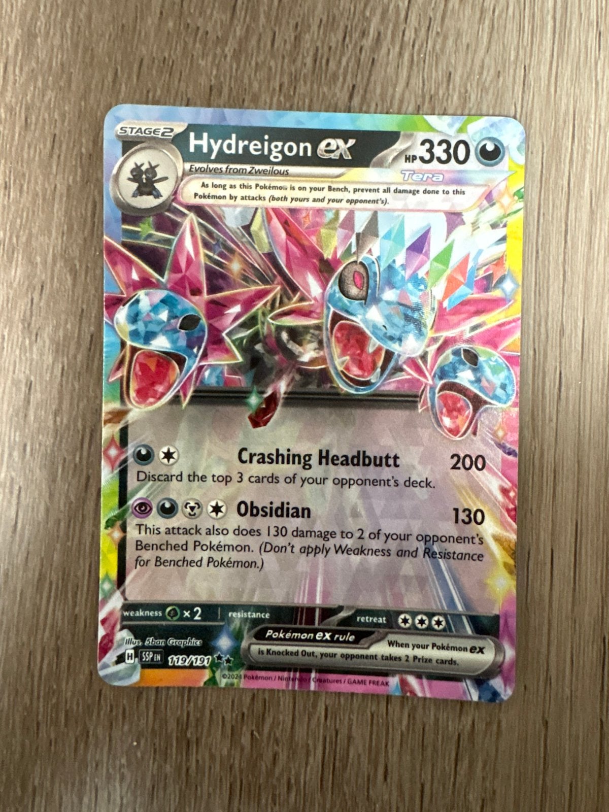 Hydreigon EX #119/191 Surging Sparks, Ophalen of Verzenden, Zo goed als nieuw, Losse kaart