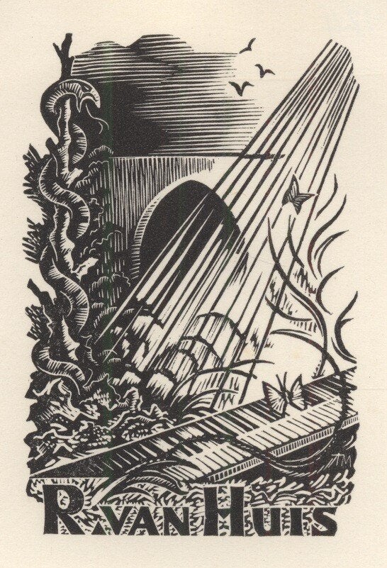 1703 Ex Libris Nederland : Thijs Mauve, 1954, Verzenden, Ex libris
