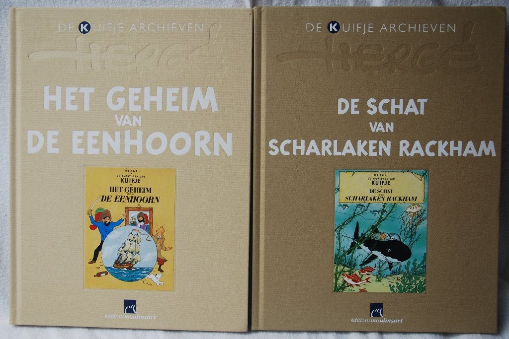 De Kuifje Archieven: De Eenhoorn en Scharlaken Rackham, Ophalen of Verzenden, Zo goed als nieuw, Meerdere stripboeken, Herge