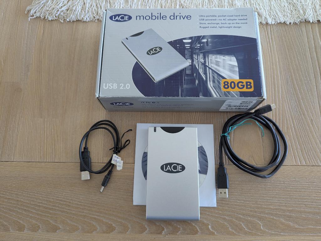 LaCie portable harddisk 80 GB USB 2.0(zgs), Computers en Software, Harde schijven, Gebruikt, HDD, Laptop, 80GB