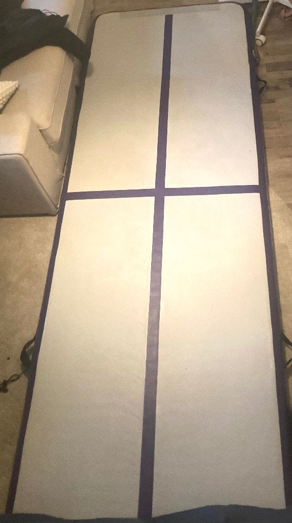 Airtrack 3 Meter - Wit/Paars - Met pomp, Ophalen, Zo goed als nieuw
