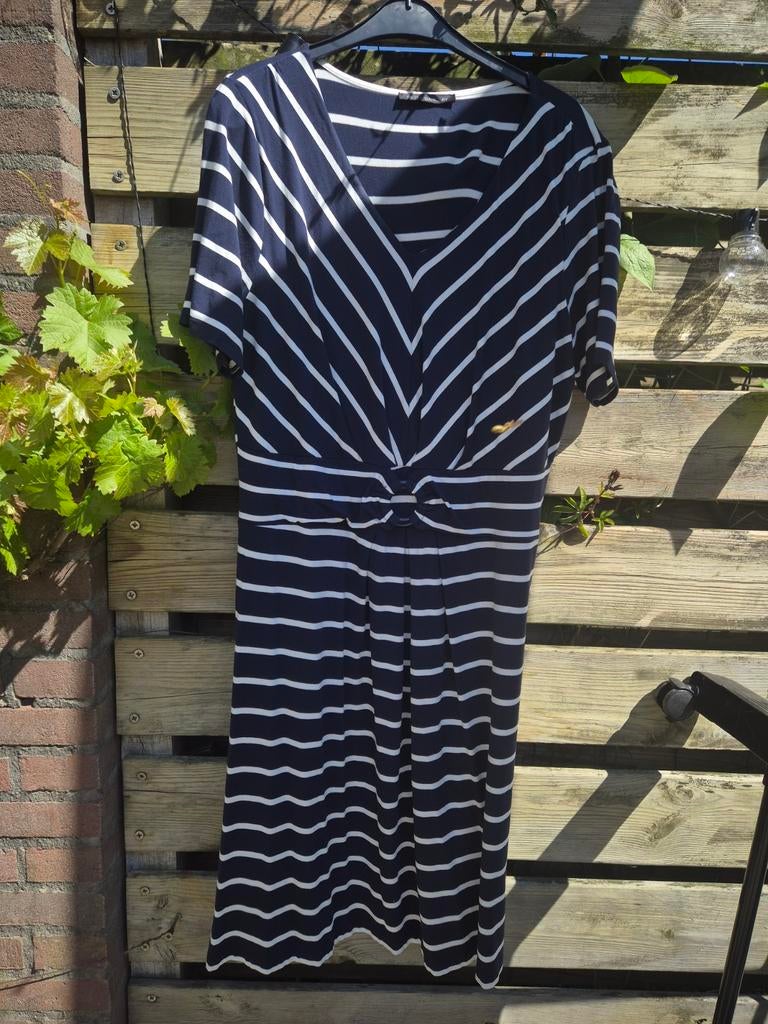 Betty Barclay Maritieme Jurk met Strepen en Ceintuur, Blauw, Maat 42/44 (L), Betty Barclay, Ophalen of Verzenden