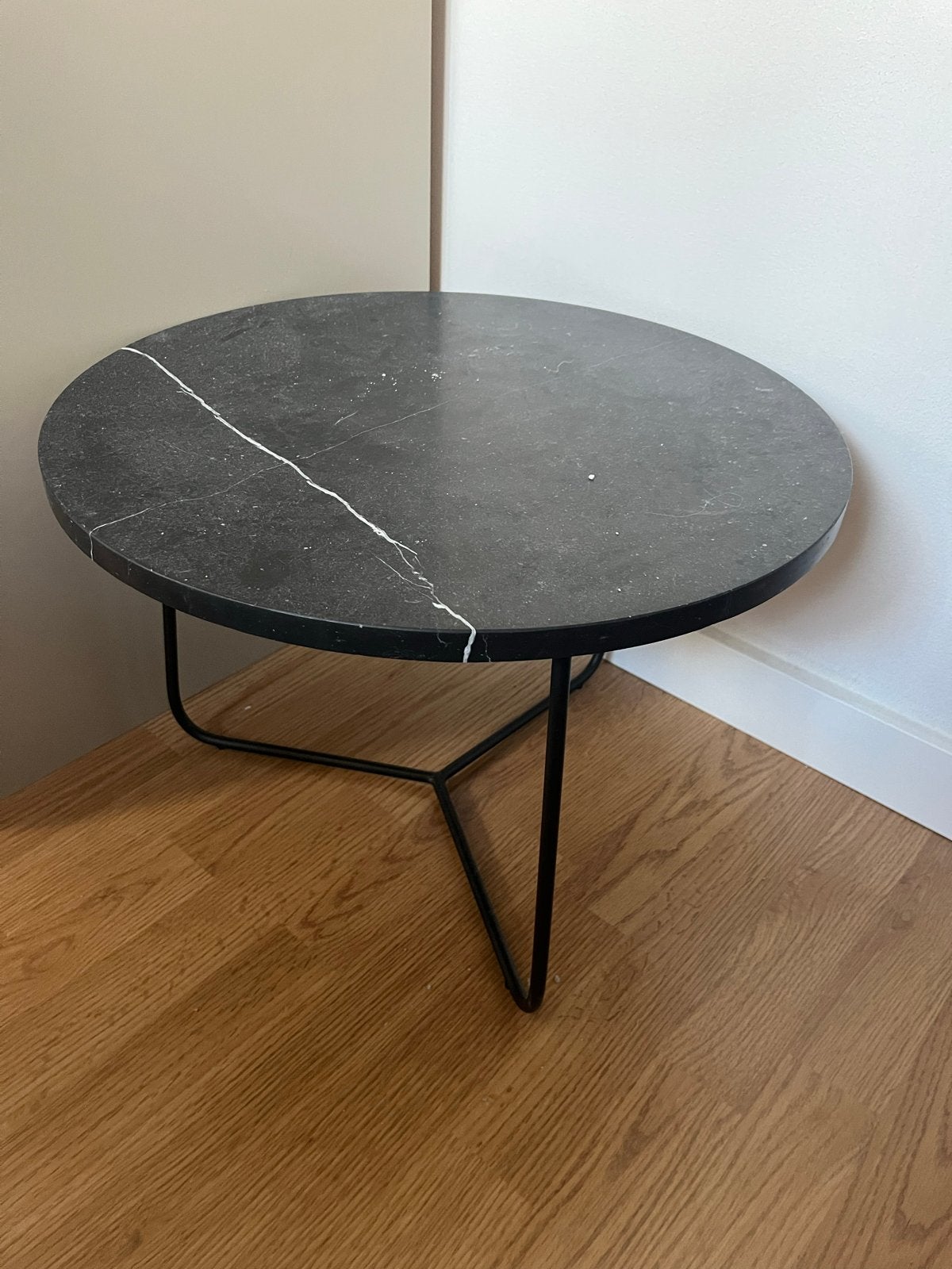 Set van 2 salontafels: marmer en staal, zwart, Ophalen, Minder dan 50 cm, Gebruikt, Rond