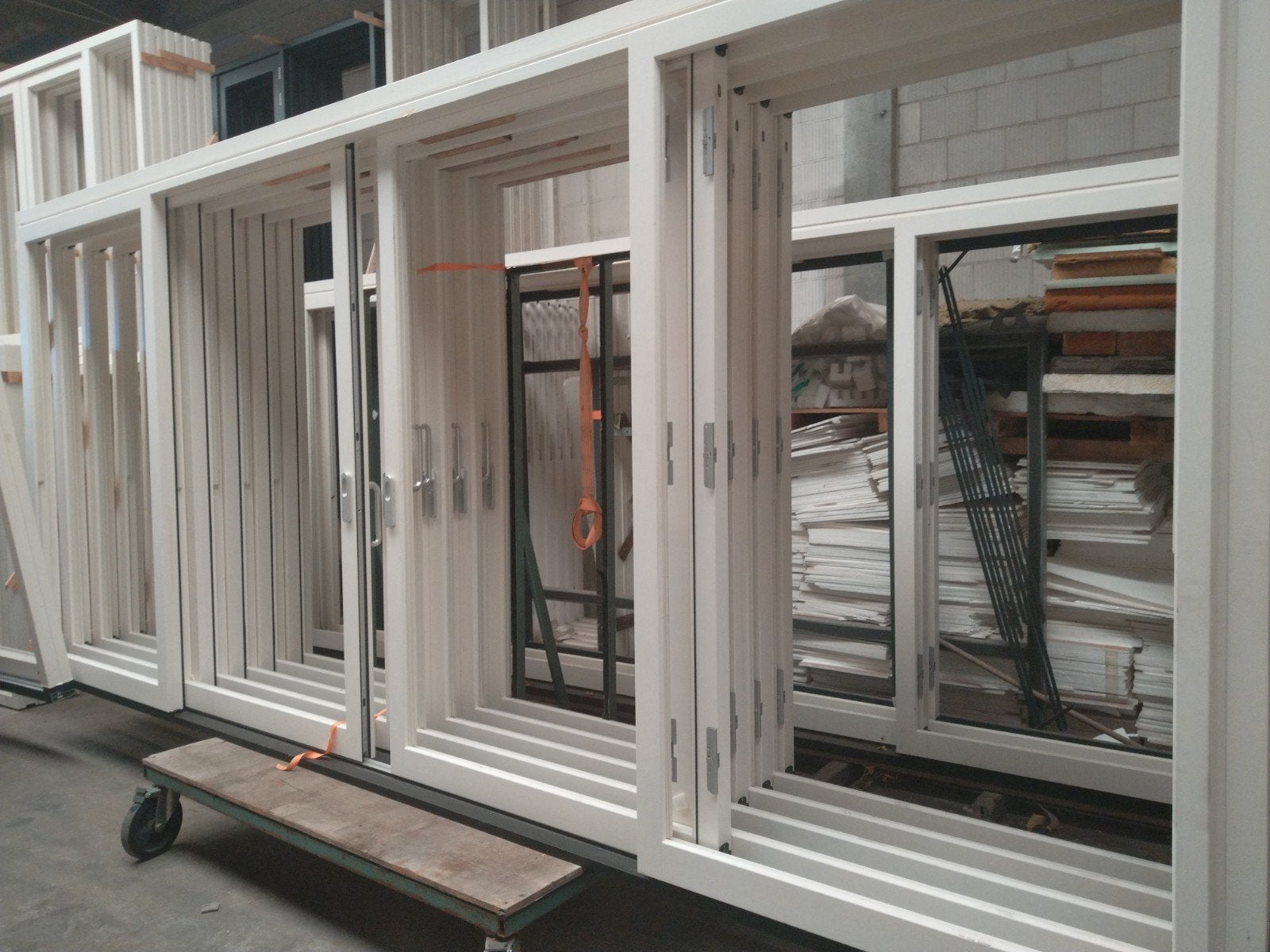 hardhouten schuifpui met 2 schuifdeuren 4 vakken, Deurkozijn, 225 cm of meer, Nieuw, Ophalen of Verzenden