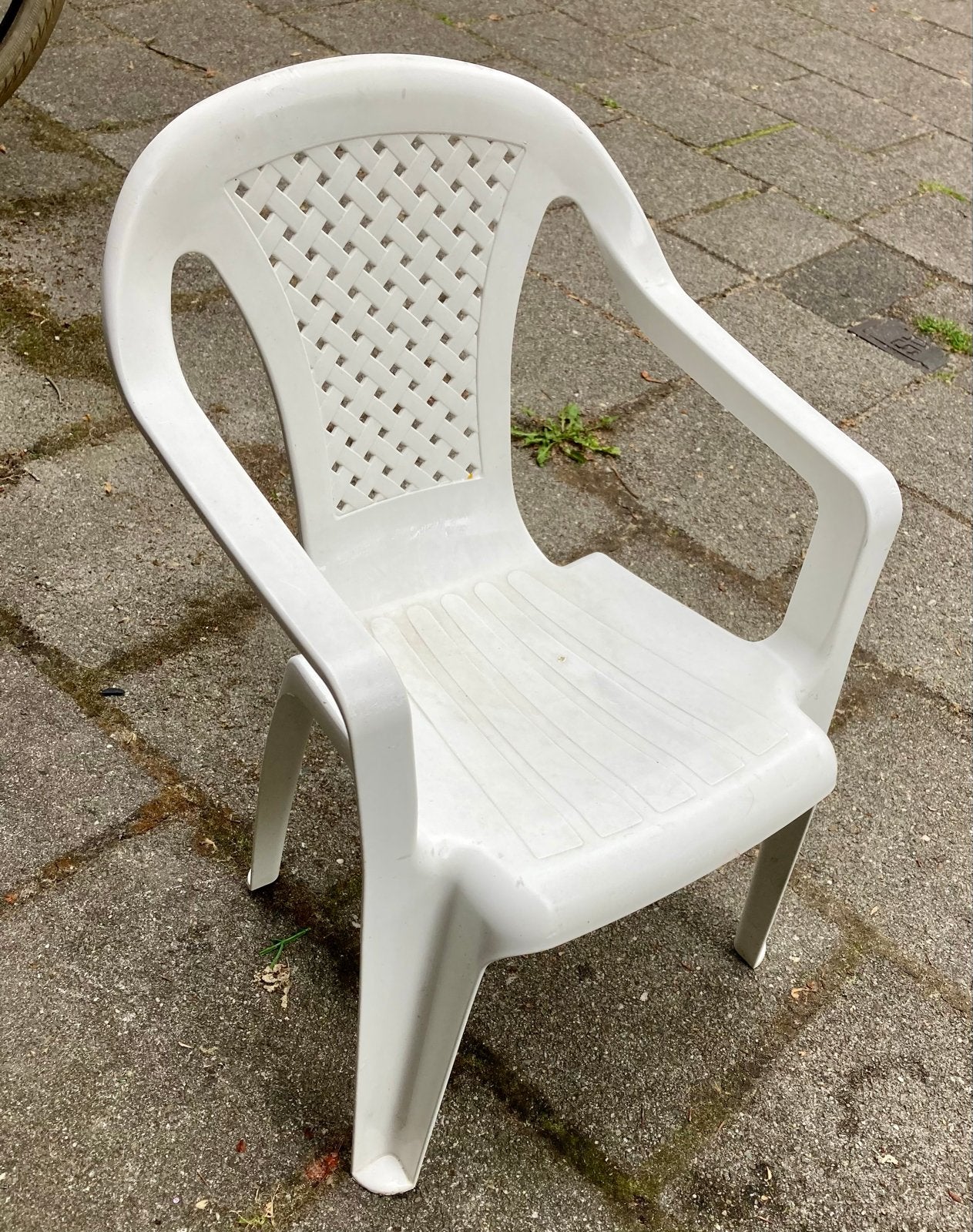 Witte kunststof kinder-tuinstoel - Progarden, Tuin en Terras, Ophalen, Gebruikt, Kunststof