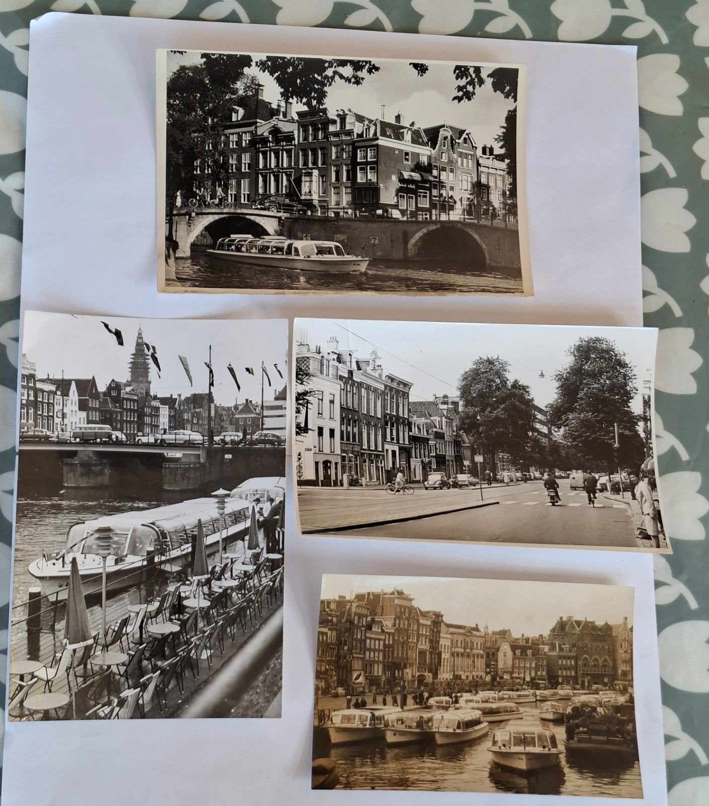 persfoto-verzameling-4x-Amsterdam-straatbeeld-auto's-gracht, Ophalen of Verzenden, 1940 tot 1960, Overige onderwerpen, Foto