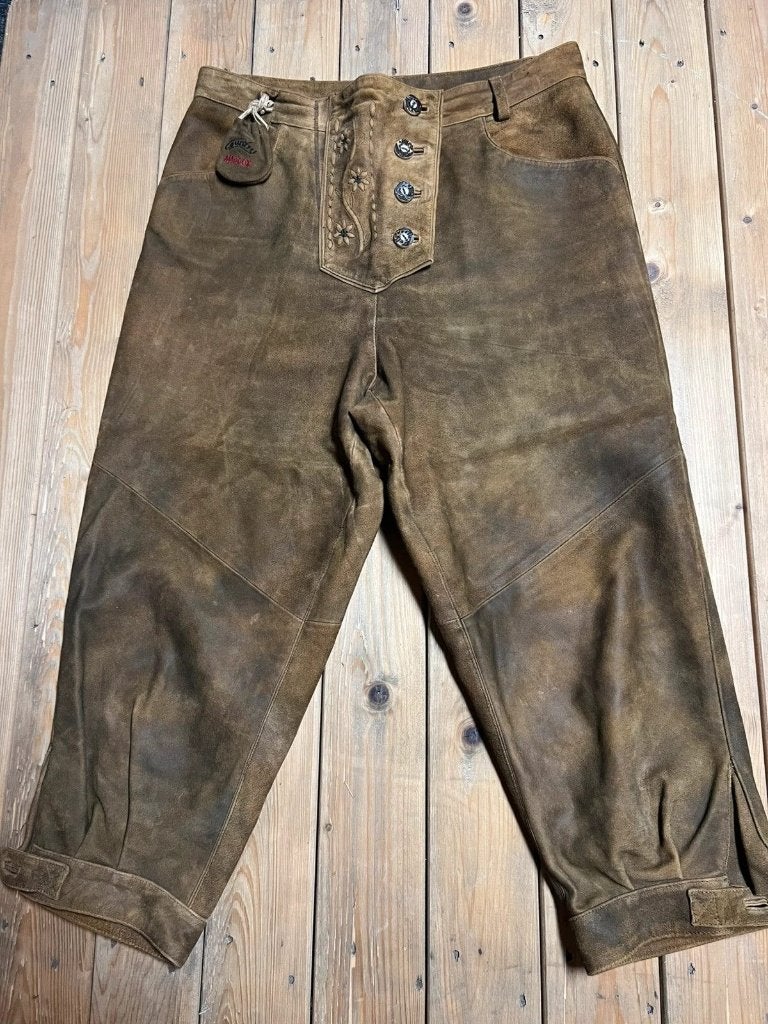 Bruine dames lederen lederhose maat 44