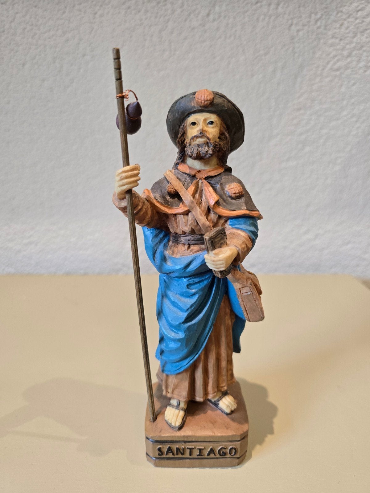 Prachtig Beeld Santiago (Heilige Jacobus) -  18cm., Ophalen of Verzenden