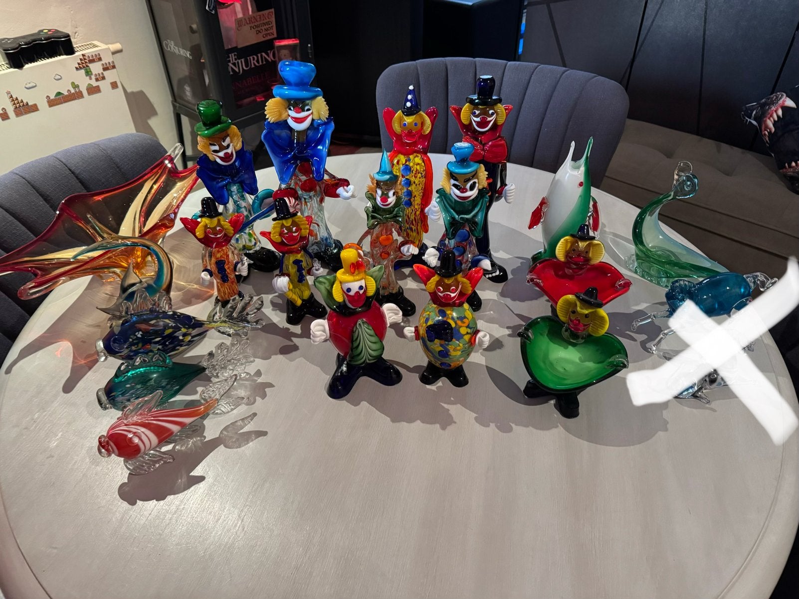 Murano glazen clowns, vissen, asbak PRIJS IS TIJDELIJK, Ophalen