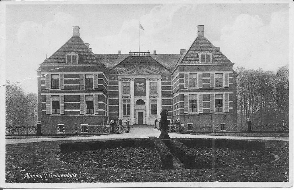 Ansichtkaart Almelo, 't Gravenhuis - Gelopen met postzegel, Ophalen of Verzenden, 1940 tot 1960, Gelopen, Overijssel