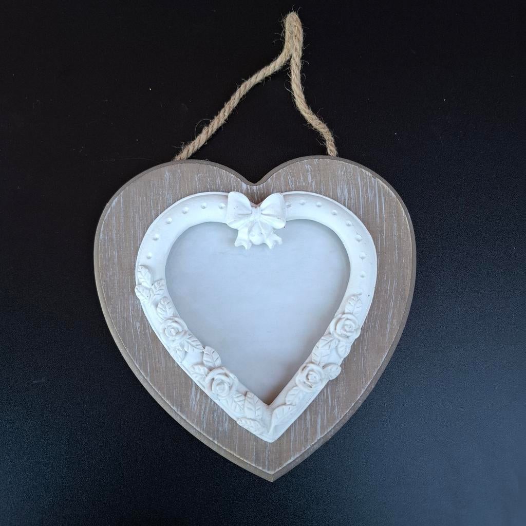 Houten Hart Fotolijstje met Touwophanging, Ophalen, Minder dan 50 cm, Nieuw, Minder dan 50 cm