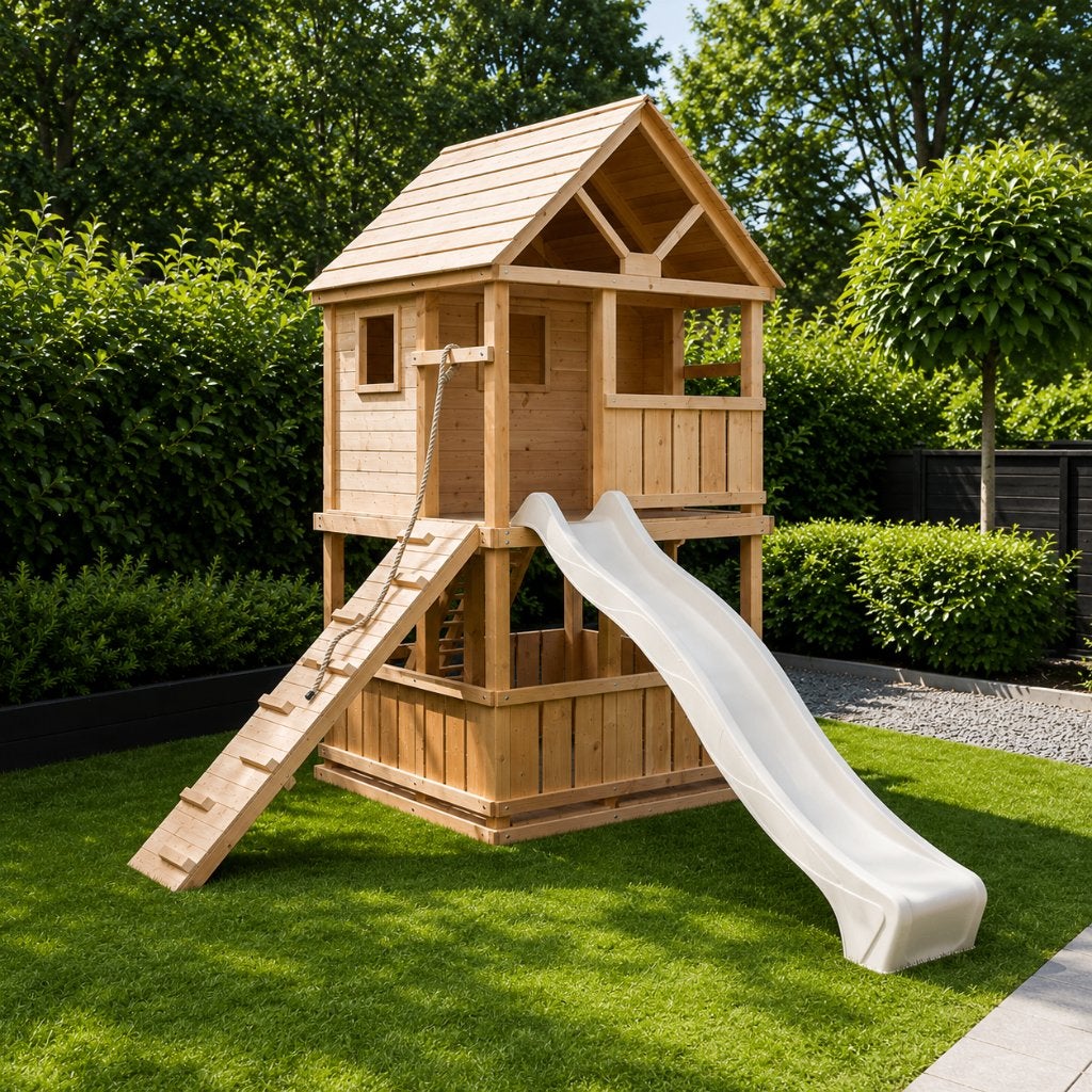 Speeltoestel Bonobo | Douglas hout, met klimwand glijbaan..., Kinderen en Baby's, Speelgoed | Buiten | Speeltoestellen, Welles Tuinhout