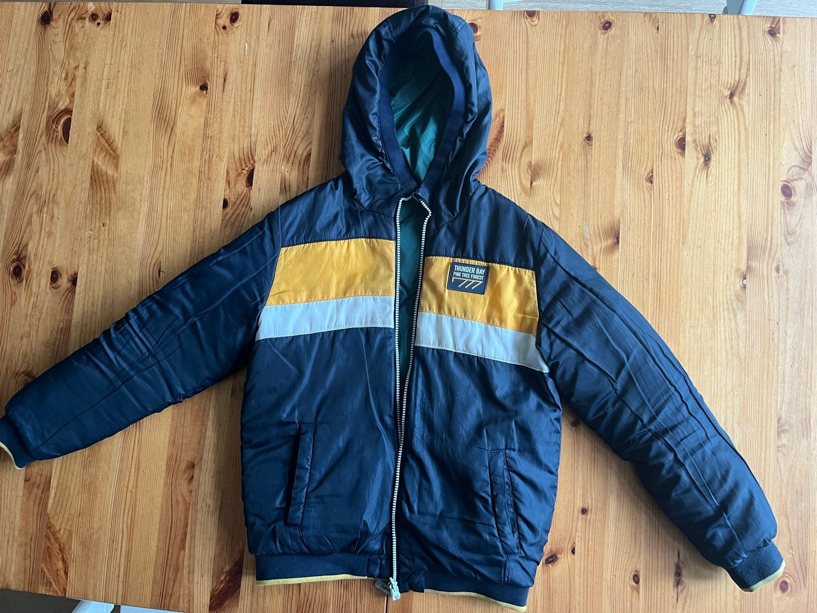WE Fashion omkeerbare jas maat 146/152, Ophalen of Verzenden, Gebruikt, Jongen, Jas