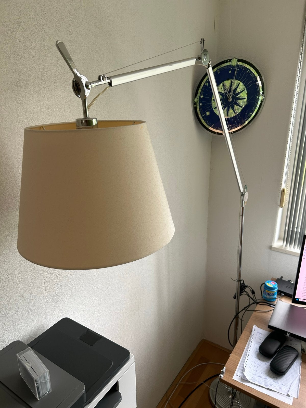 Replica Artemide Tolomeo Vloerlamp - Stijlvol & Verstelbaar, Huis en Inrichting, Ophalen, Gebruikt, E27 (groot), Metaal