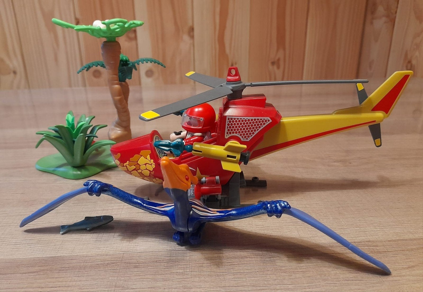W: Dino Helikopter met Pterodactylus en Eiland, Ophalen of Verzenden, Gebruikt