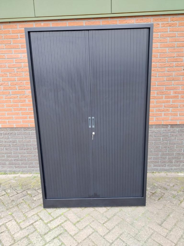 Zwarte roldeurkasten/archiefkasten /kantoorkasten/opbergkast, Niet ingevuld, 100 tot 150 cm, Niet ingevuld, Ophalen of Verzenden