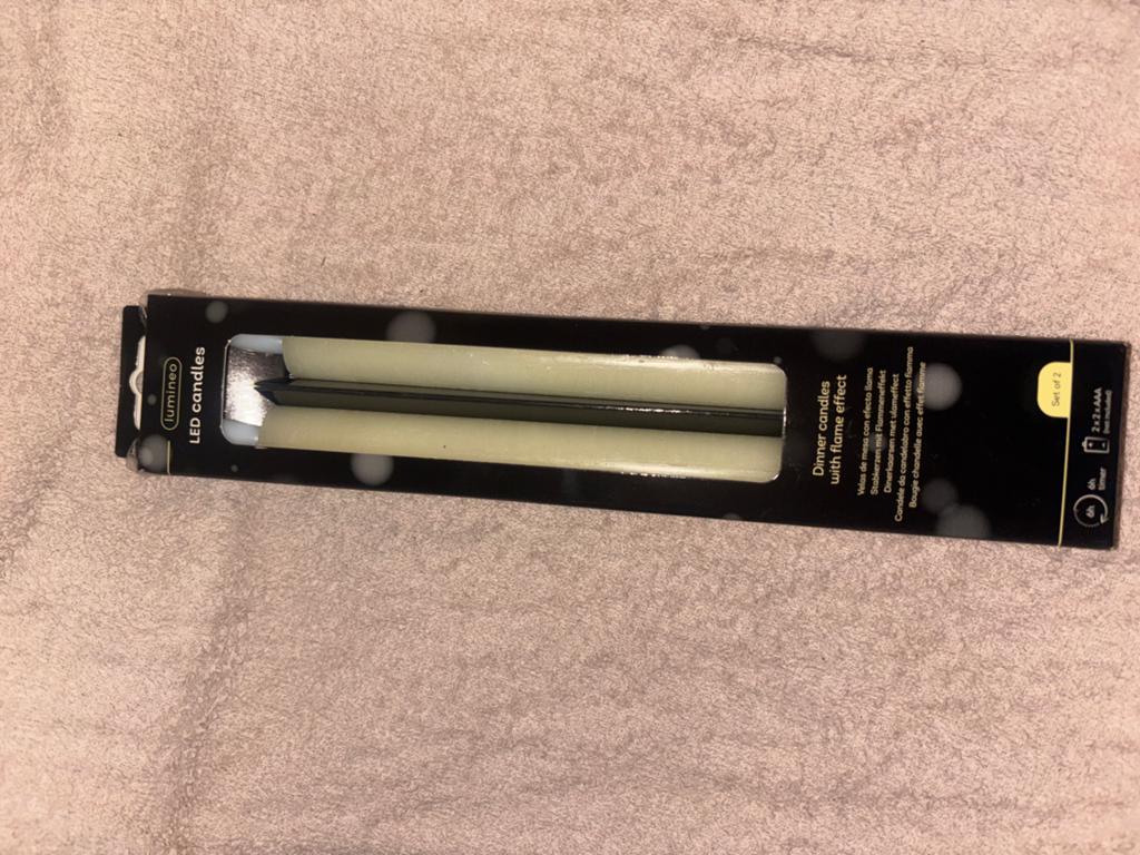 Lumineo LED Kaarsen met vlameffect - Set van 2, Kunststof, Nieuw, Ophalen of Verzenden, Crème