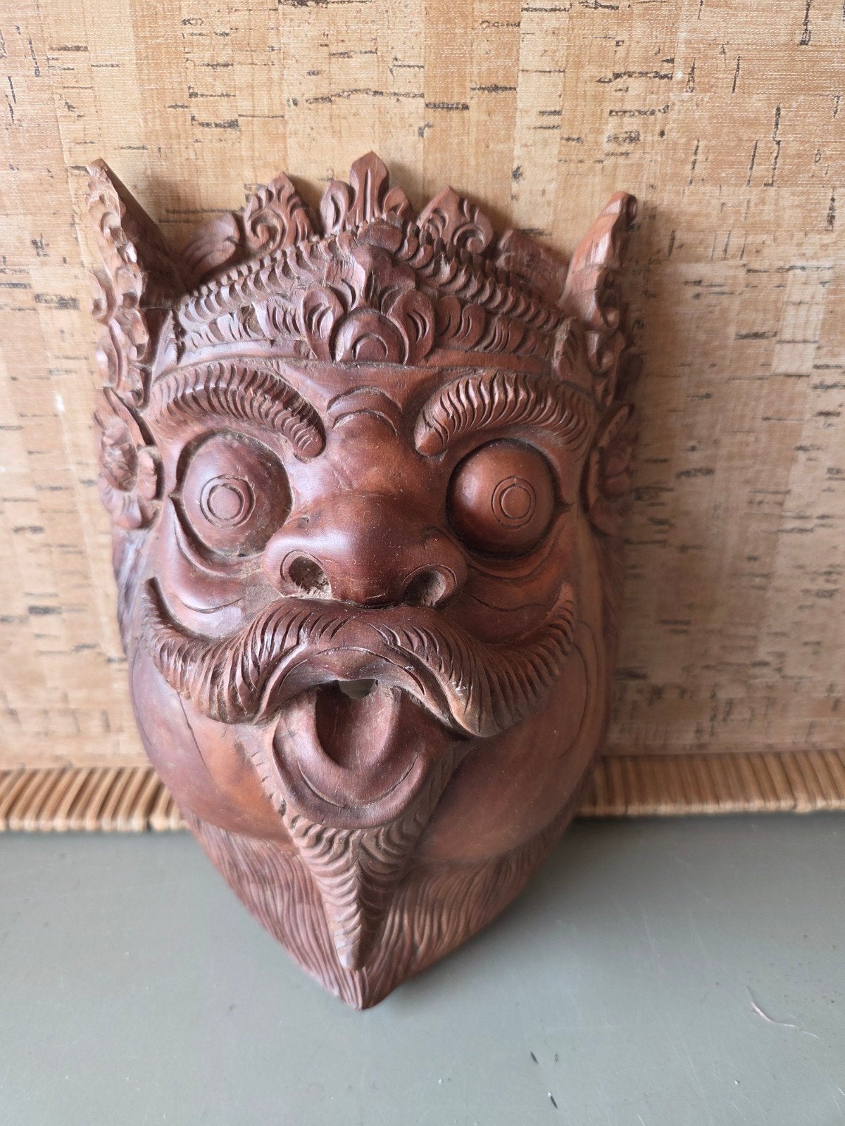 handgesneden teak houten Balinees Barong,  demonen masker, Ophalen